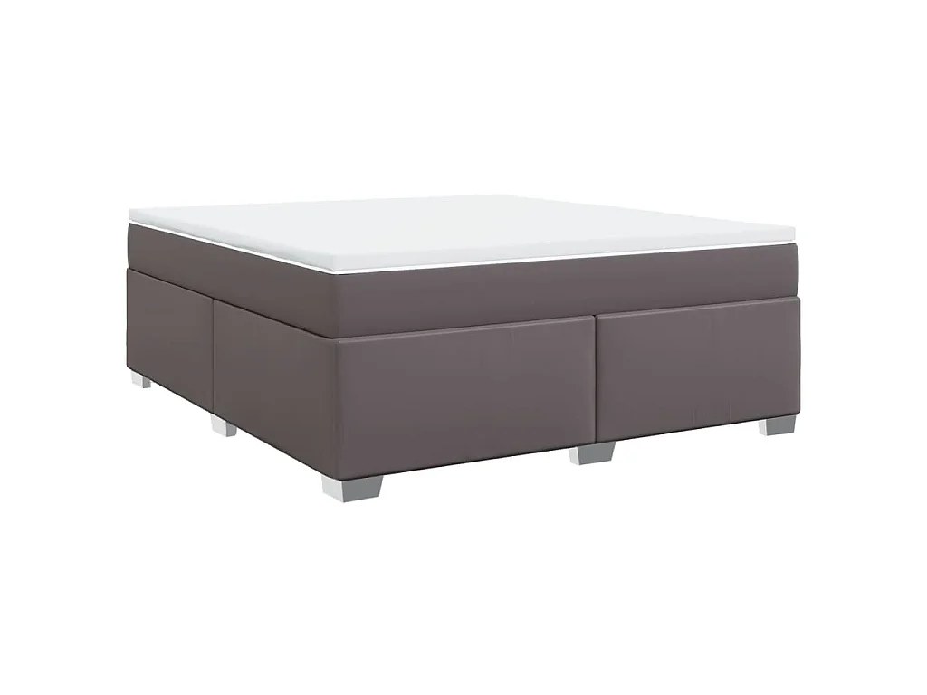 Giroletto a Molle con Materasso Grgio 180x200 cm in Similpelle