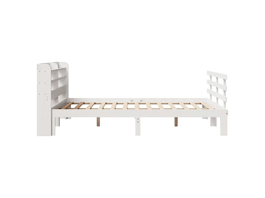 Cadre de lit avec tête de lit sans matelas blanc 140x190 cm