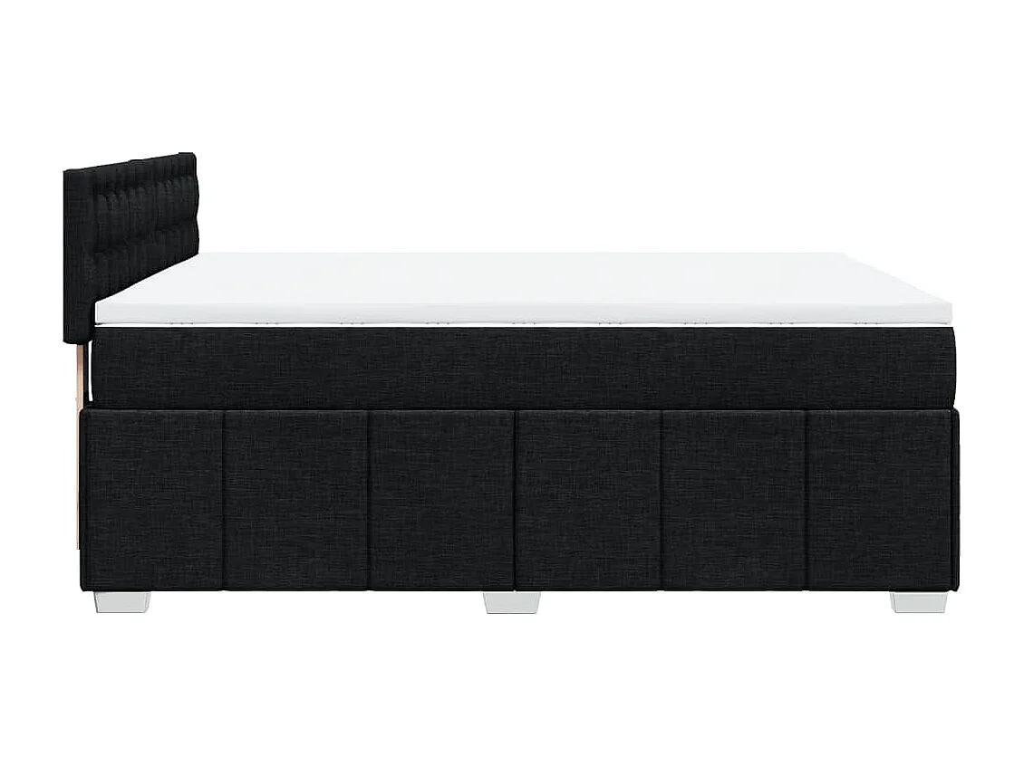 Sommier à lattes de lit avec matelas Noir 160x200 cm Tissu