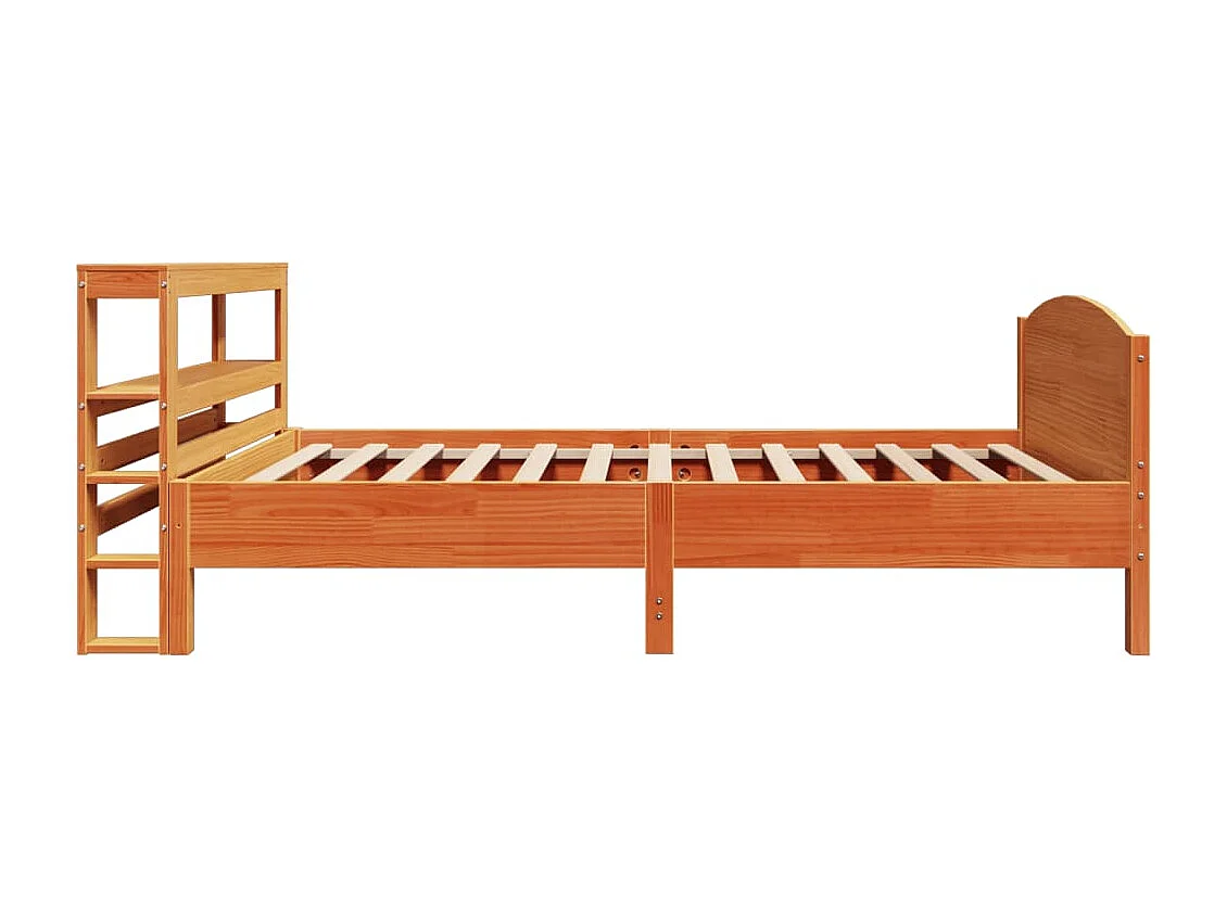 Massivholzbett ohne Matratze Wachsbraun 90x200 Kiefernholz