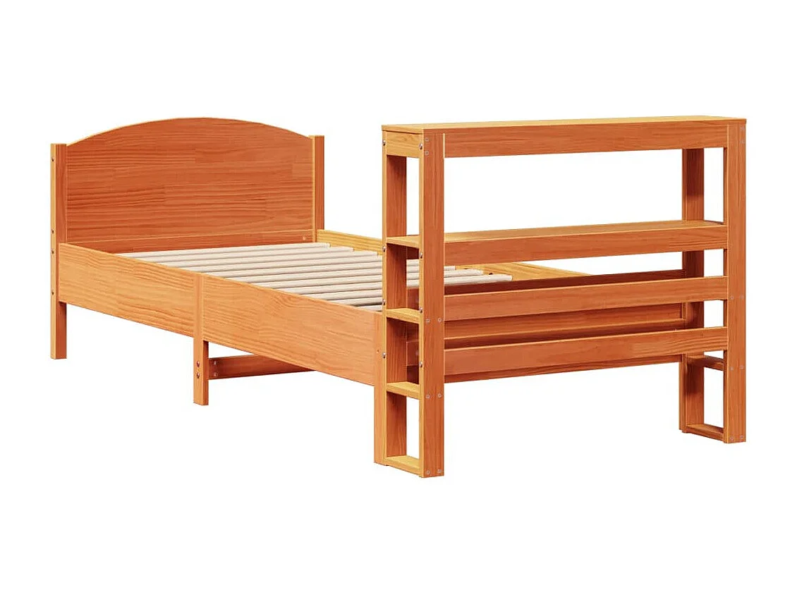 Massivholzbett ohne Matratze Wachsbraun 90x200 Kiefernholz