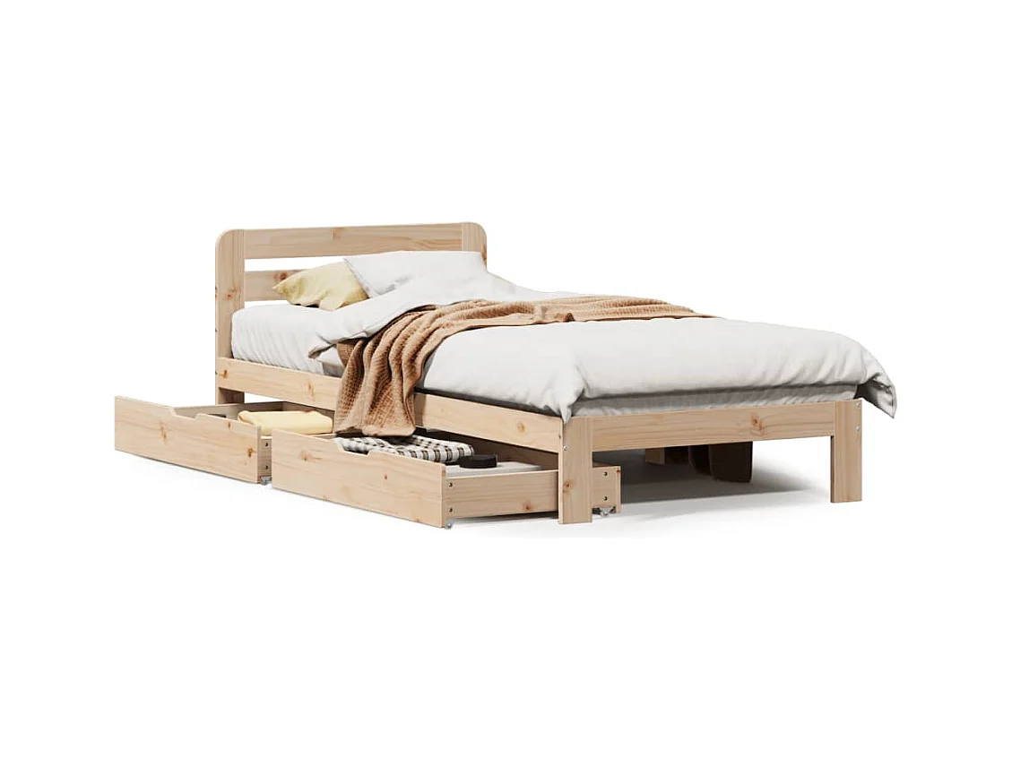 Cadre de lit sans matelas 90x200 cm bois de pin massif