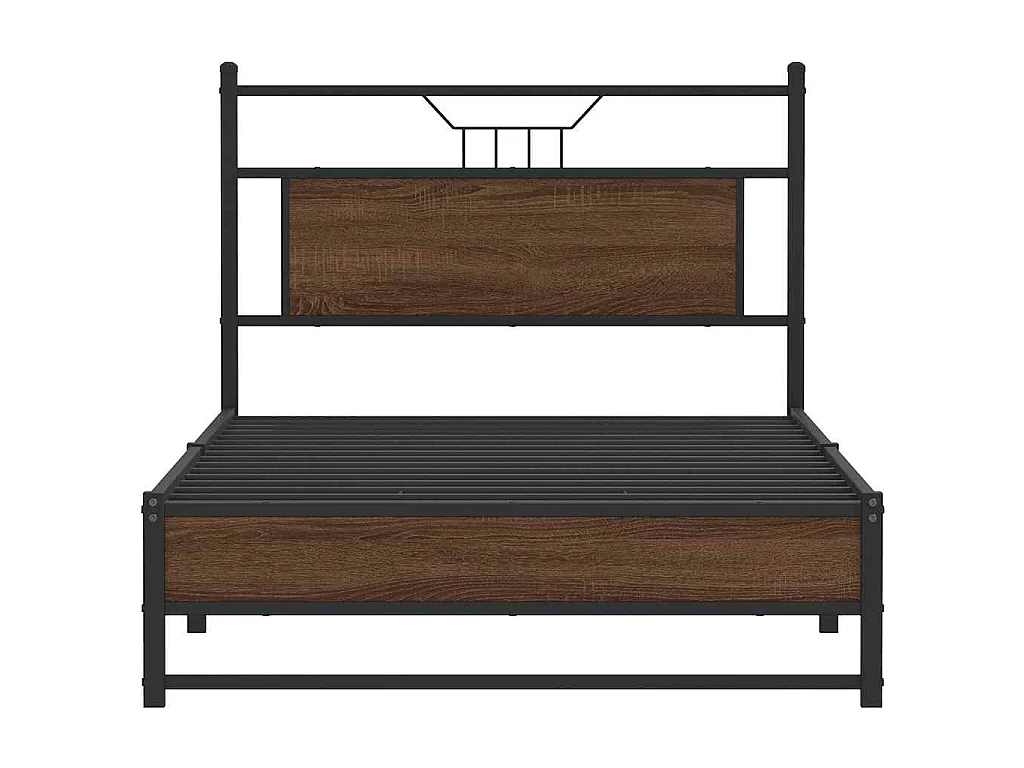 Bettgestell ohne Matratze Braun Eiche 100x190 cm Holzwerkstoff