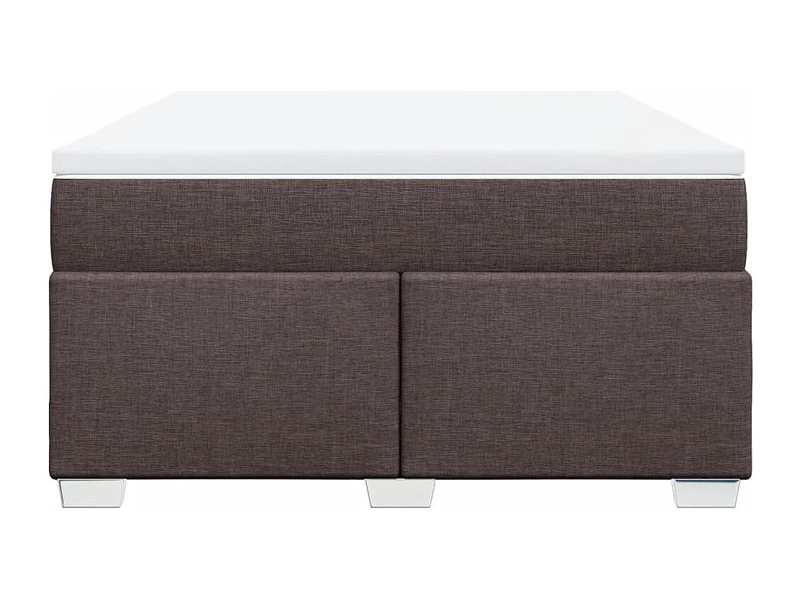 Cama box spring con colchón tela marrón oscuro 140x200 cm