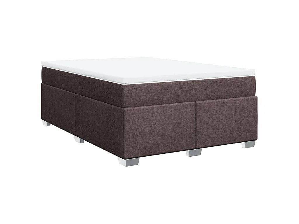 Boxspringbett mit Matratze Dunkelbraun 140x200 cm Stoff