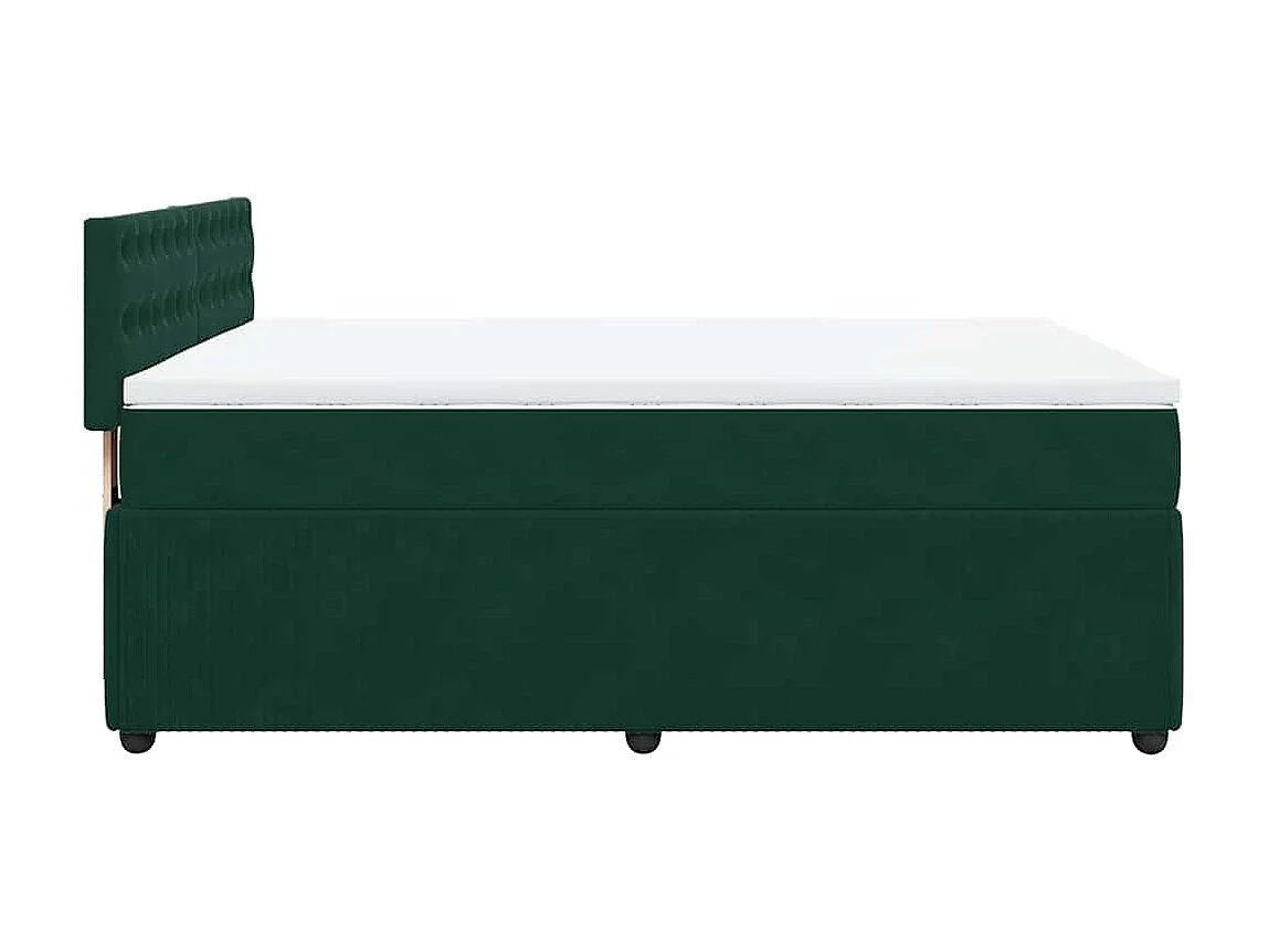 Boxspringbett mit Matratze Dunkelgrün 140x190 cm Samt