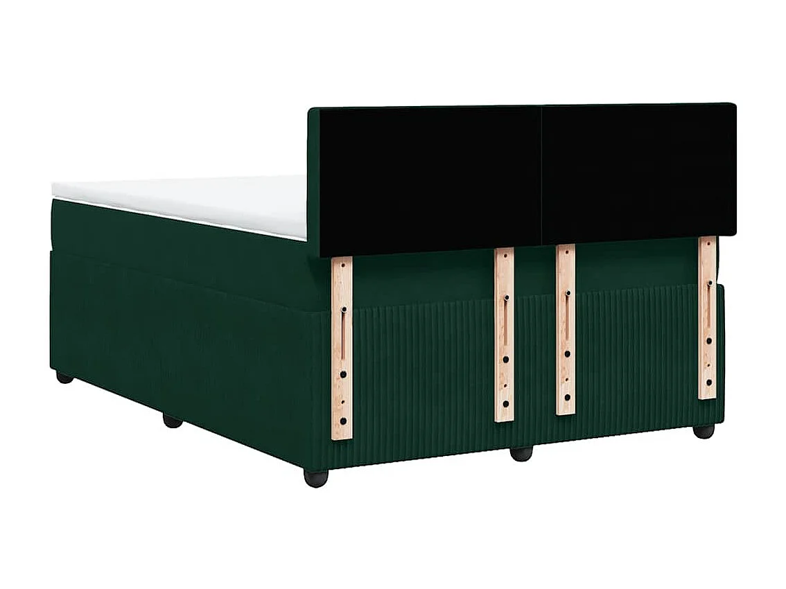 Boxspringbett mit Matratze Dunkelgrün 140x190 cm Samt