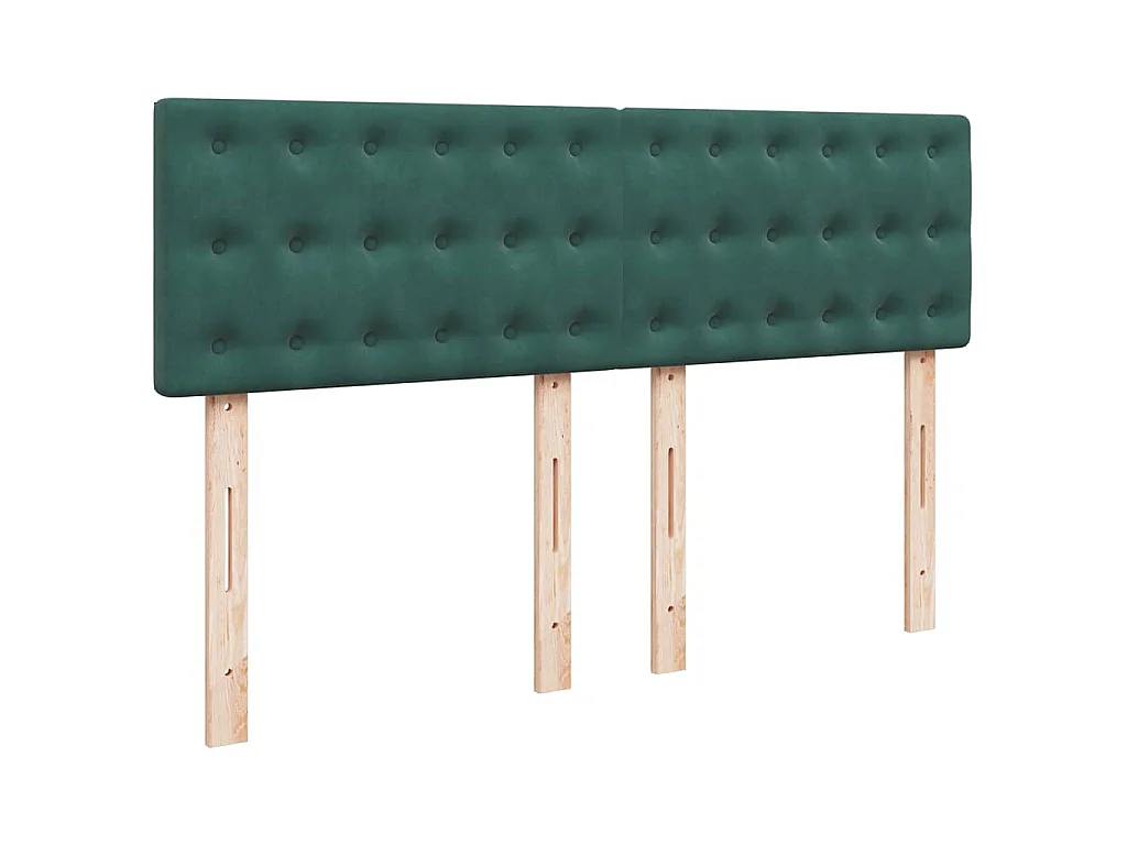 Boxspringbett mit Matratze Dunkelgrün 140x190 cm Samt