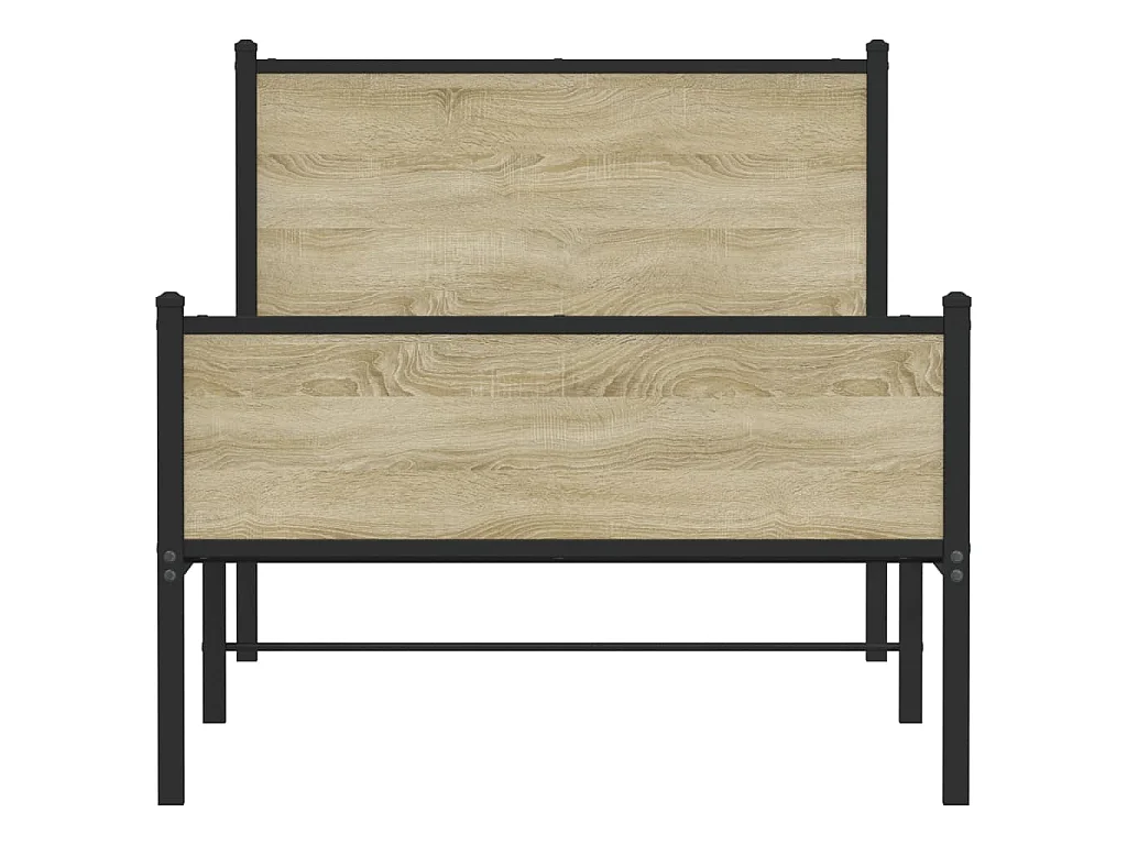 Estructura de cama sin colchón metal roble Sonoma 90x200 cm