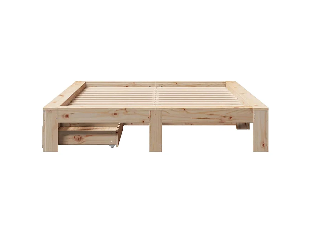 Cadre de lit sans matelas 140x190 cm bois de pin massif