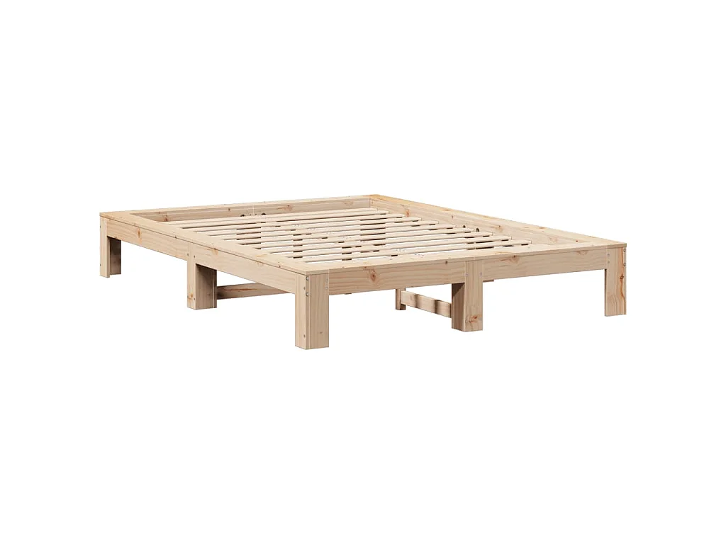 Cadre de lit sans matelas 140x190 cm bois de pin massif