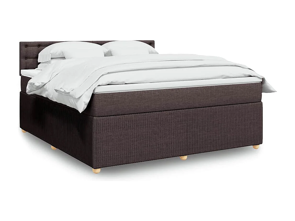 Boxspringbett mit Matratze Dunkelbraun 180x200 cm Stoff