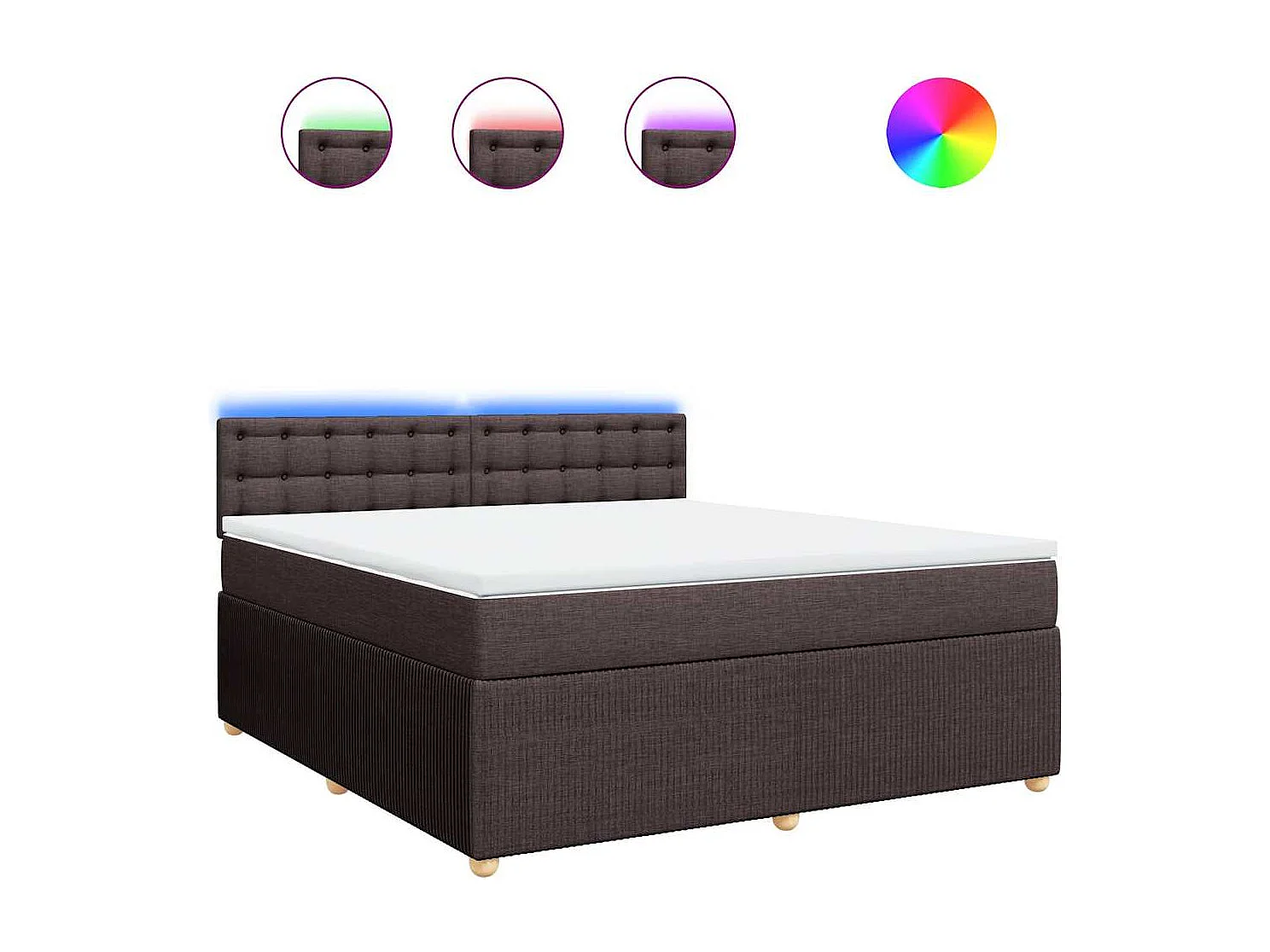 Boxspringbett mit Matratze Dunkelbraun 180x200 cm Stoff