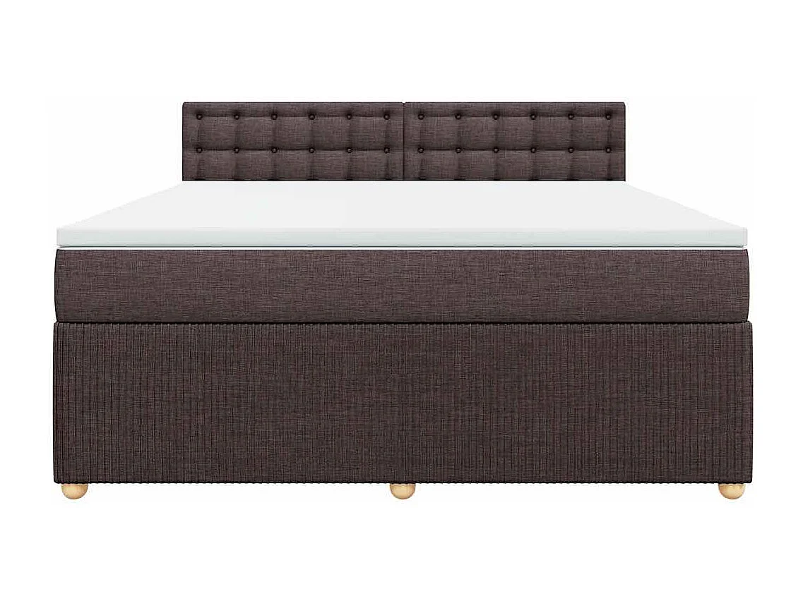 Boxspringbett mit Matratze Dunkelbraun 180x200 cm Stoff
