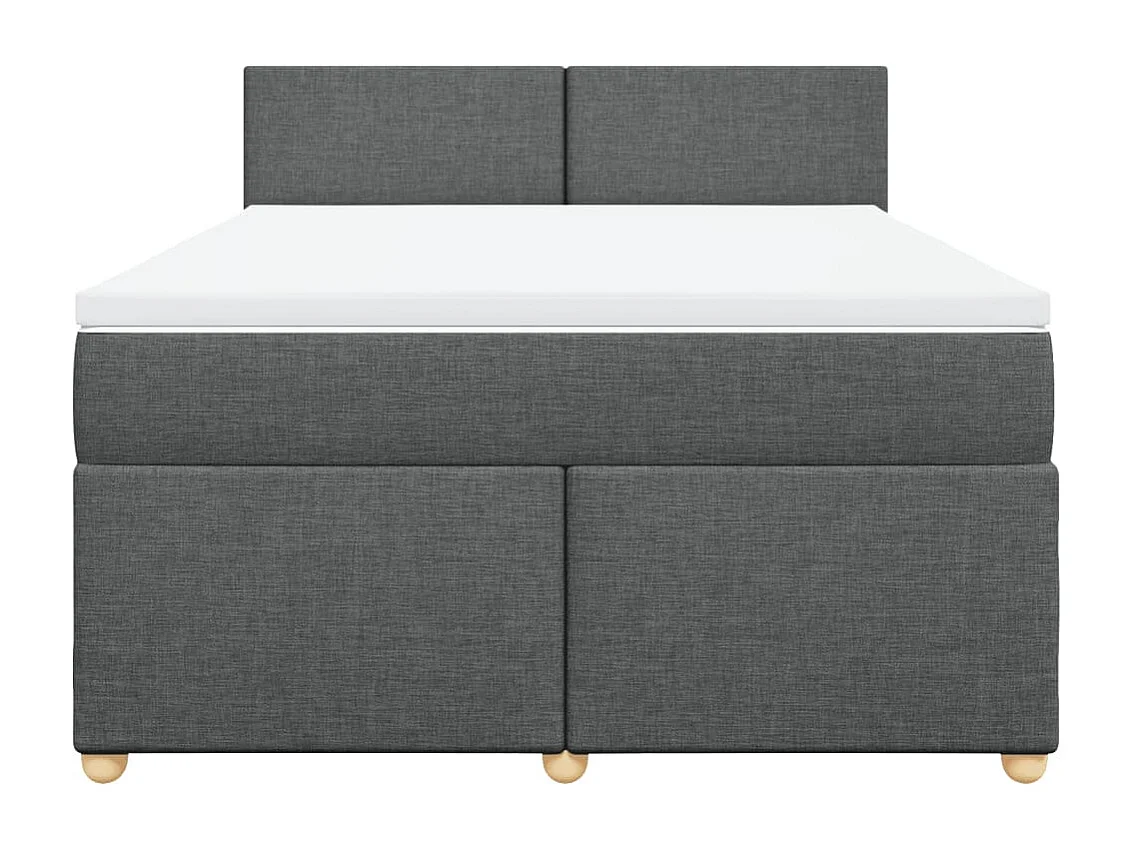 Sommier à lattes de lit avec matelas Gris foncé 140x190cm Tissu