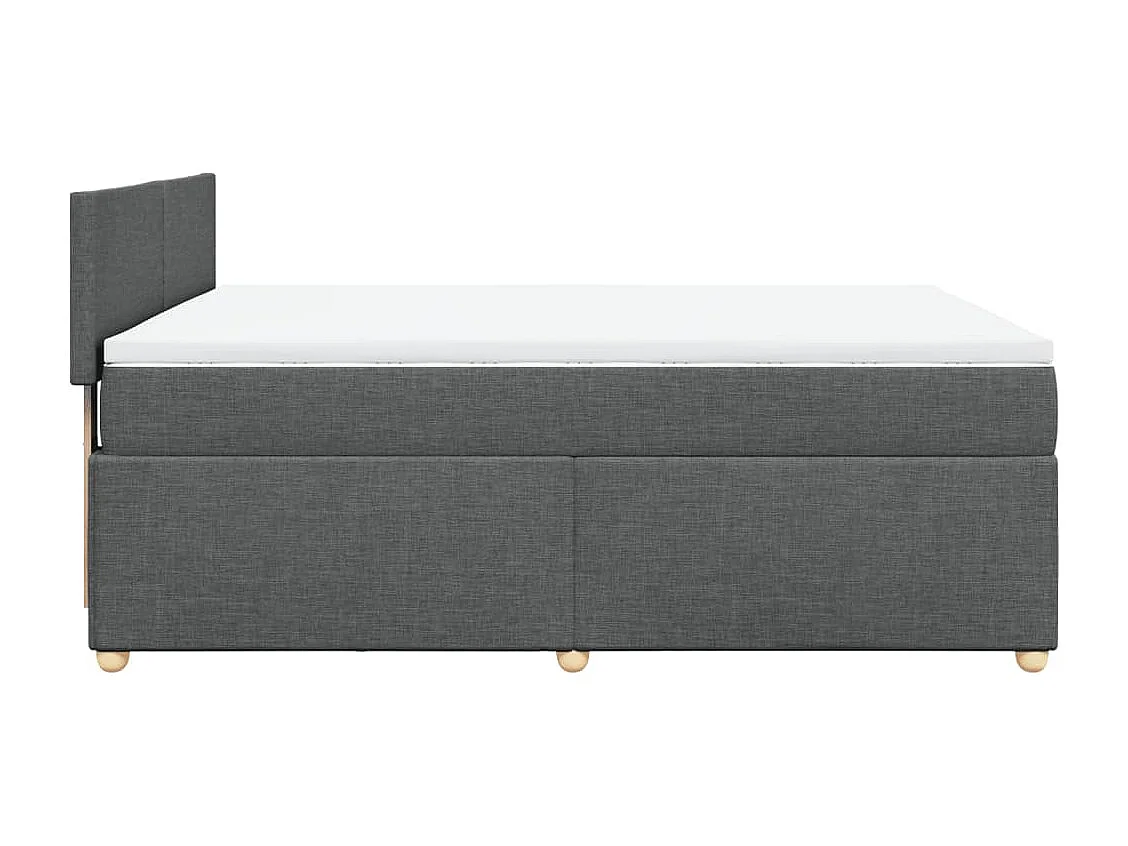 Sommier à lattes de lit avec matelas Gris foncé 140x190cm Tissu