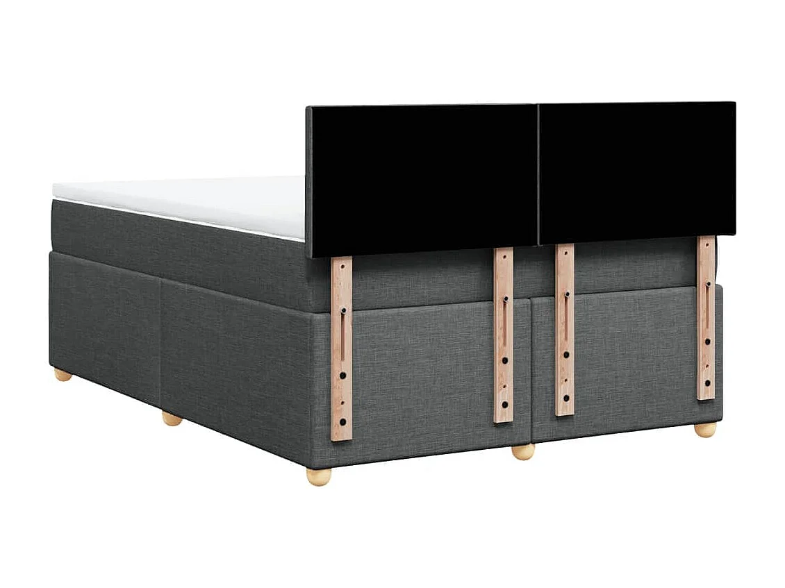 Sommier à lattes de lit avec matelas Gris foncé 140x190cm Tissu