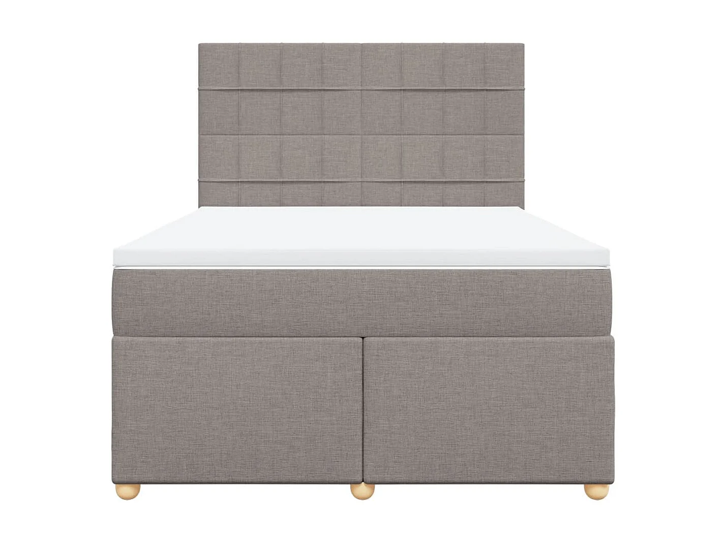Sommier à lattes de lit avec matelas Taupe 160x200 cm Tissu