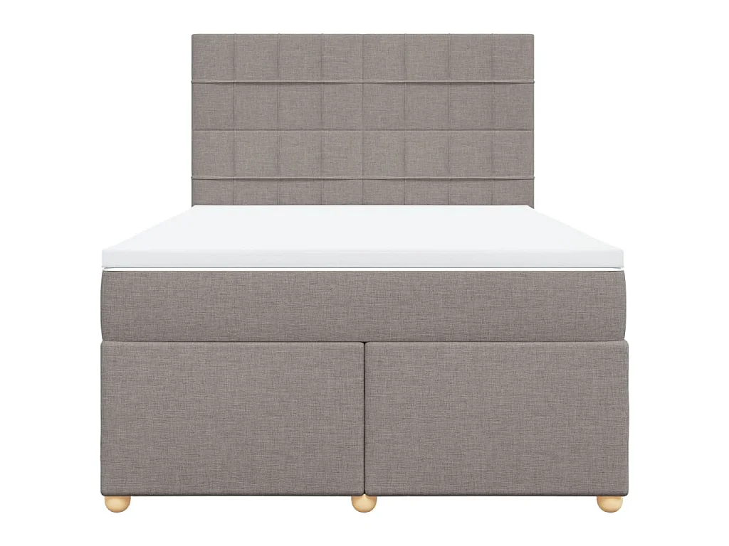 Sommier à lattes de lit avec matelas Taupe 160x200 cm Tissu