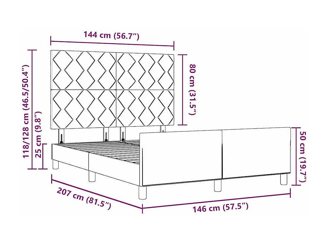 Lit à ressorts avec tête de lit Gris clair 140 x 200 cm Velours