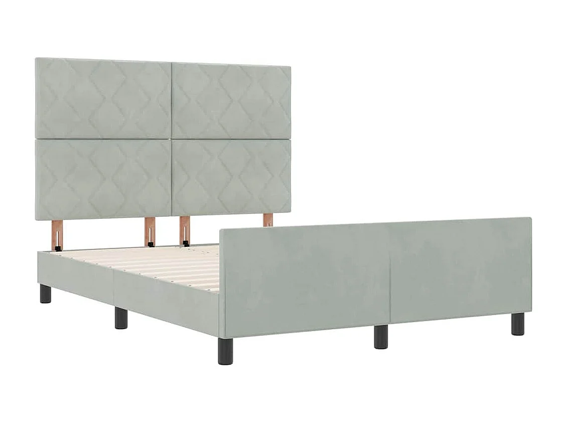 Boxspringbed met hoofdeinde Lichtgrijs 140 x 200 cm Fluweel