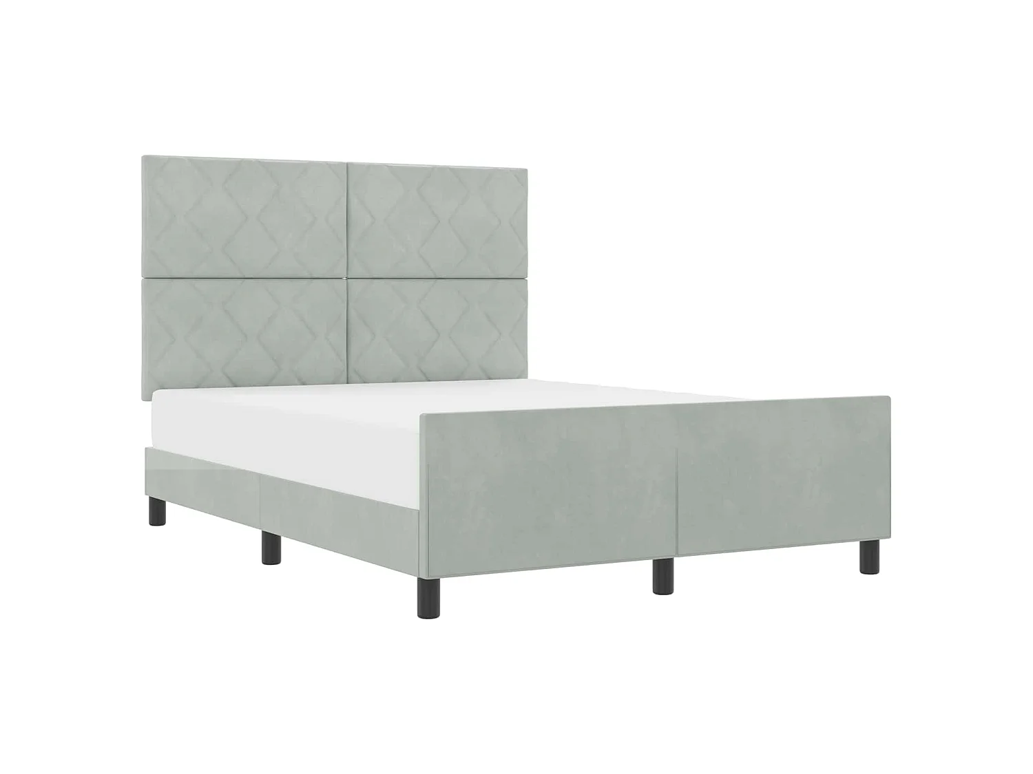 Boxspringbed met hoofdeinde Lichtgrijs 140 x 200 cm Fluweel