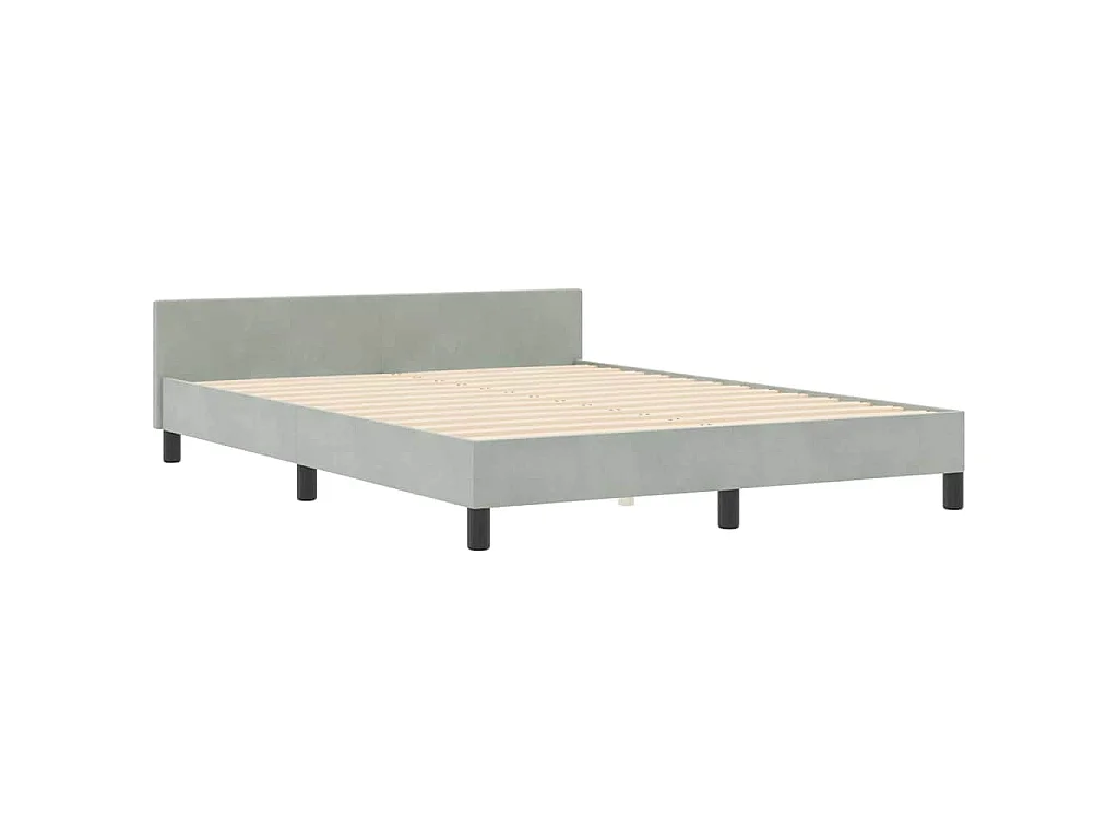 Boxspringbed met hoofdeinde Lichtgrijs 140 x 200 cm Fluweel