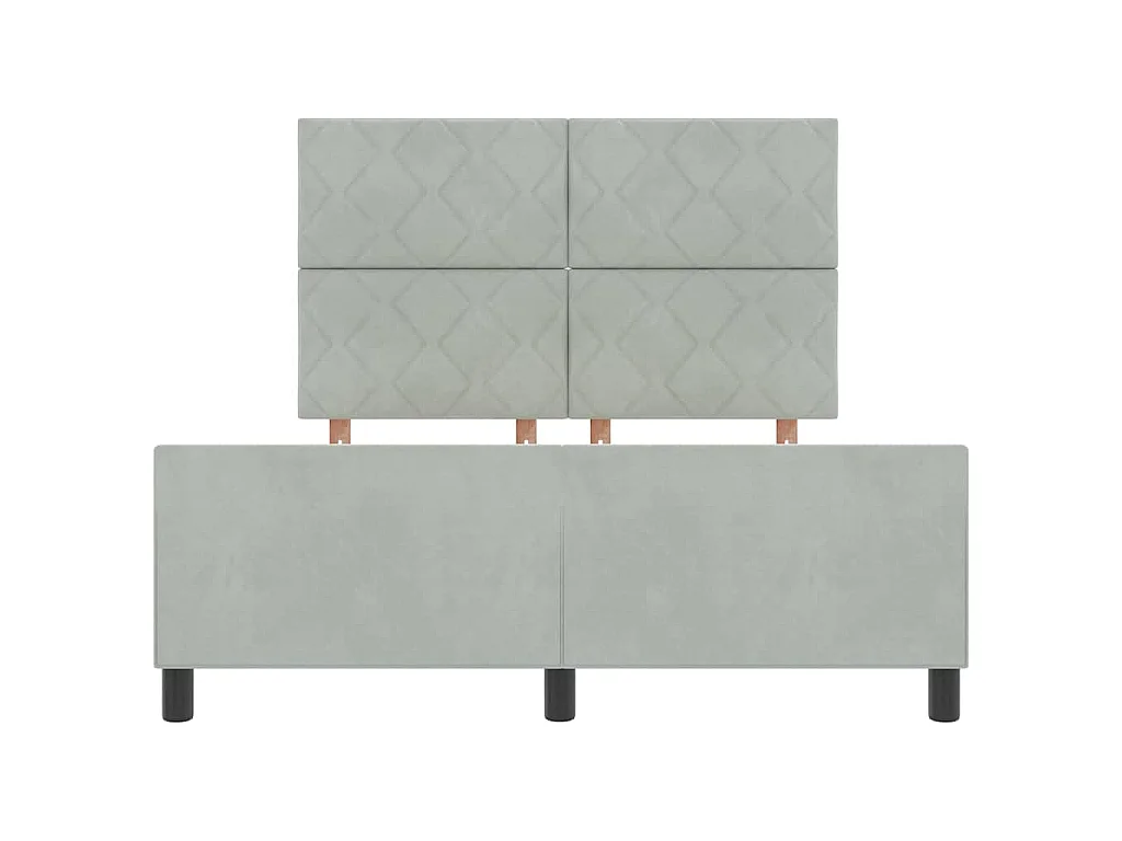 Boxspringbed met hoofdeinde Lichtgrijs 140 x 200 cm Fluweel