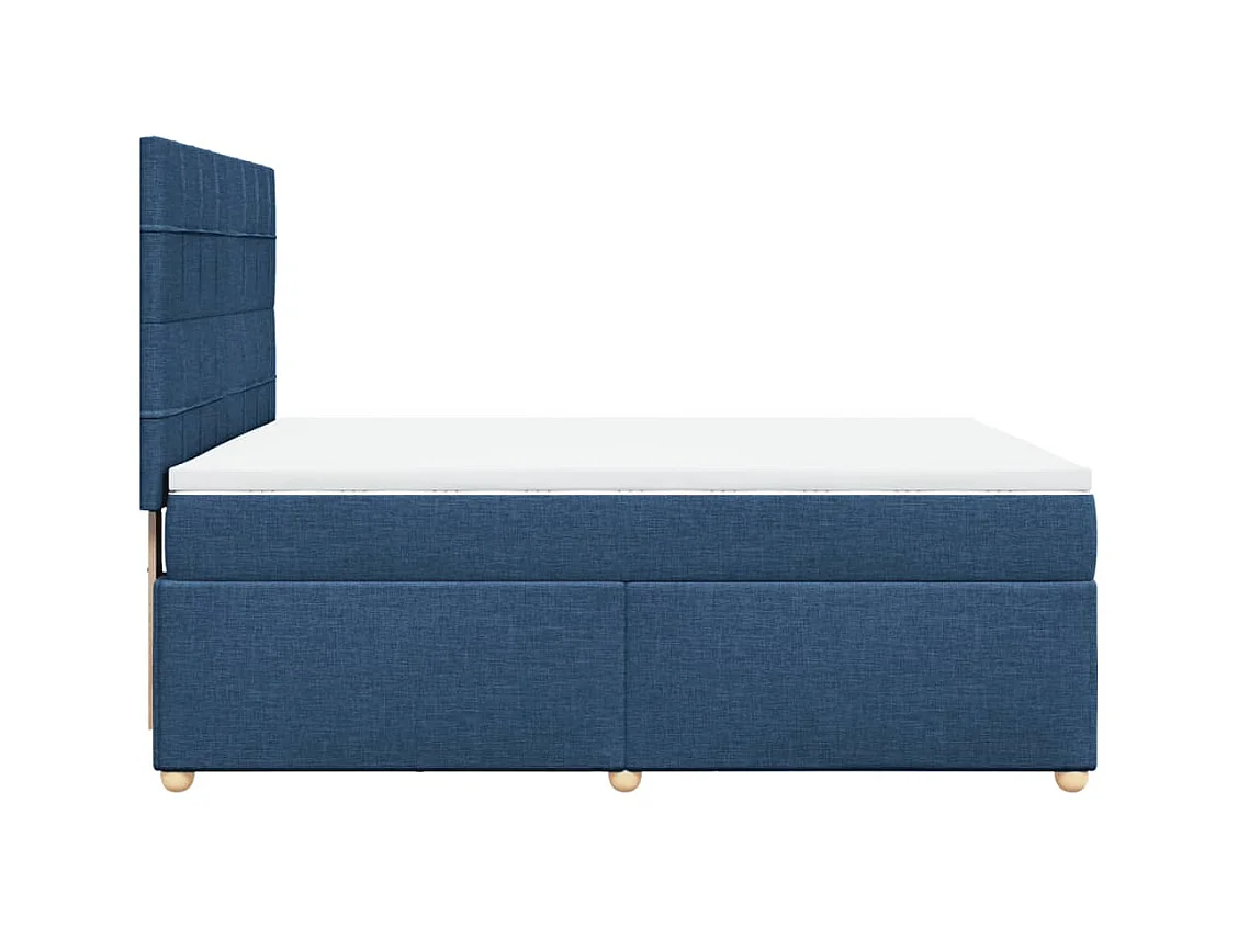 Giroletto a Molle con Materasso Blu 140x190 cm in Tessuto