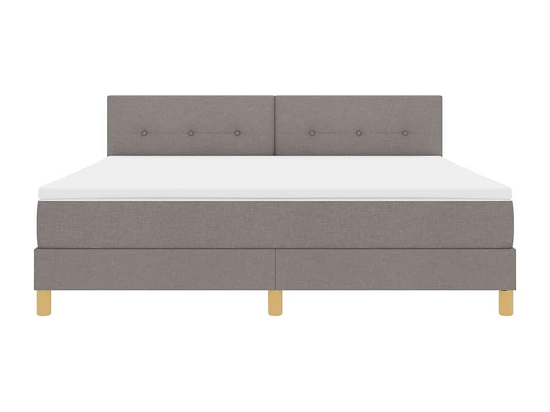 Lit à ressorts avec matelas Taupe 180 x 200 cm tissu