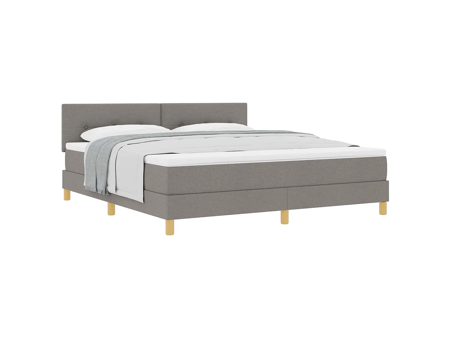 Lit à ressorts avec coussin Taupe 180 x 200 cm tissu
