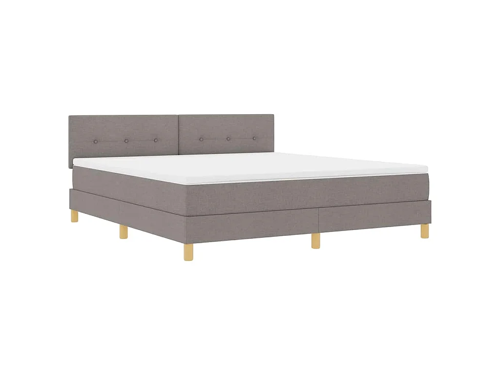 Lit à ressorts avec coussin Taupe 180 x 200 cm tissu