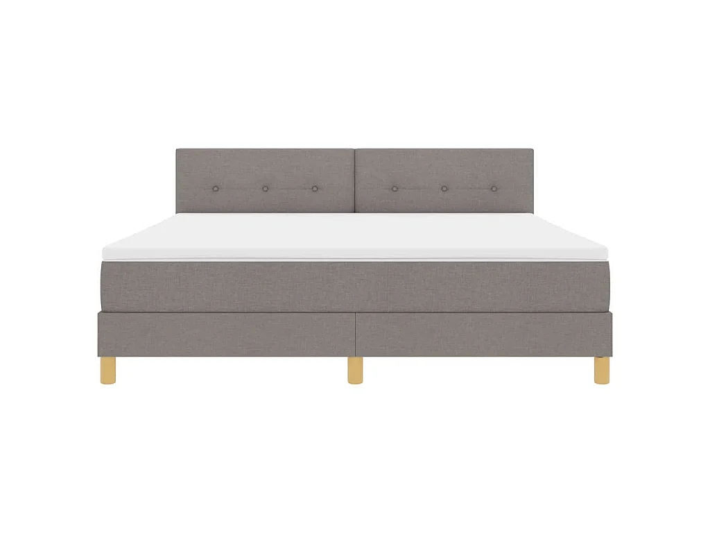 Lit à ressorts avec coussin Taupe 180 x 200 cm tissu