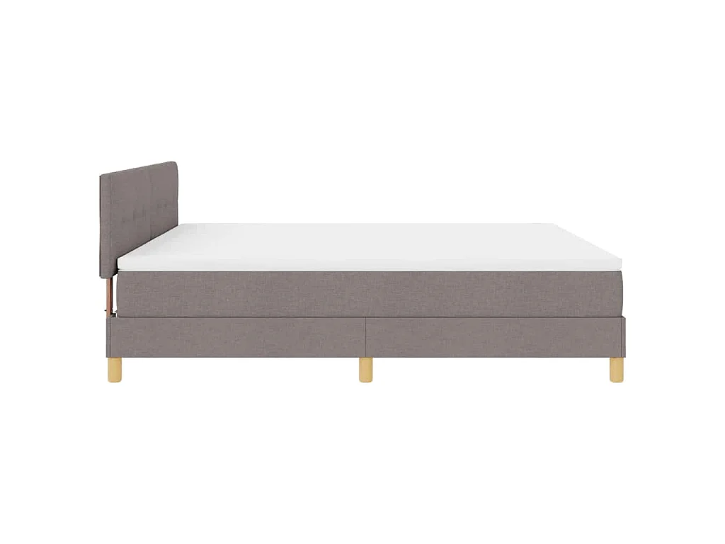 Lit à ressorts avec coussin Taupe 180 x 200 cm tissu