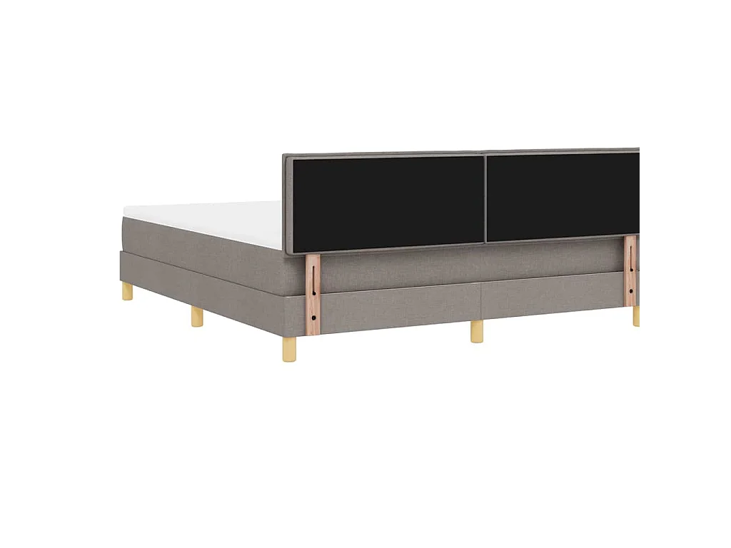 Lit à ressorts avec coussin Taupe 180 x 200 cm tissu