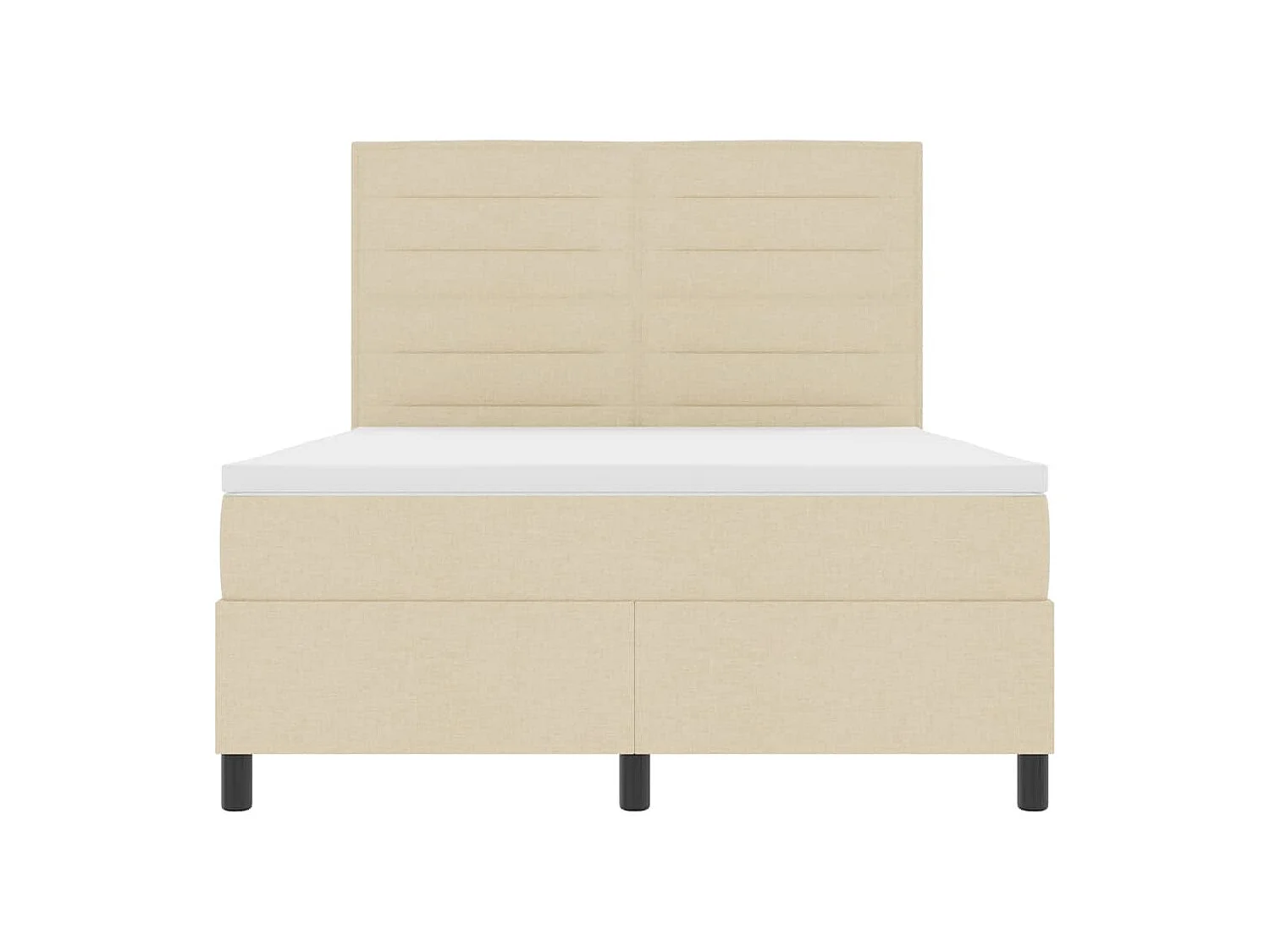 Boxspringbett mit Matratze Creme 140 x 190 cm Stoff