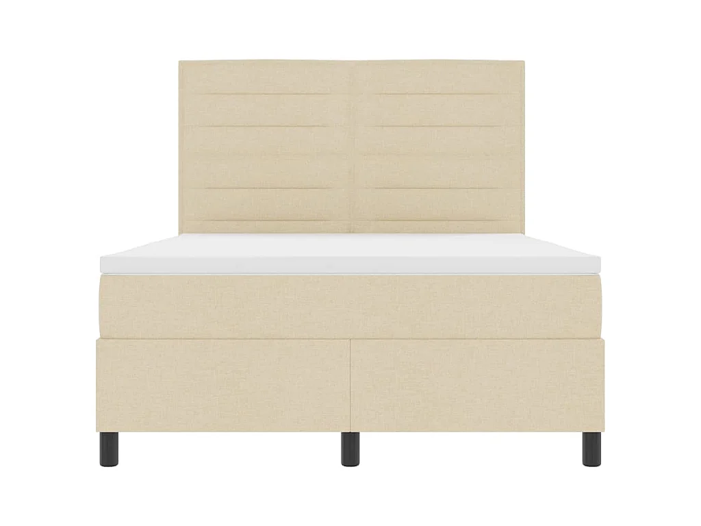 Boxspringbed met matras met hoofdeinde Crème 140 x 190 cm Stof