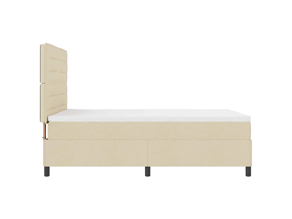 Boxspringbed met matras met hoofdeinde Crème 140 x 190 cm Stof