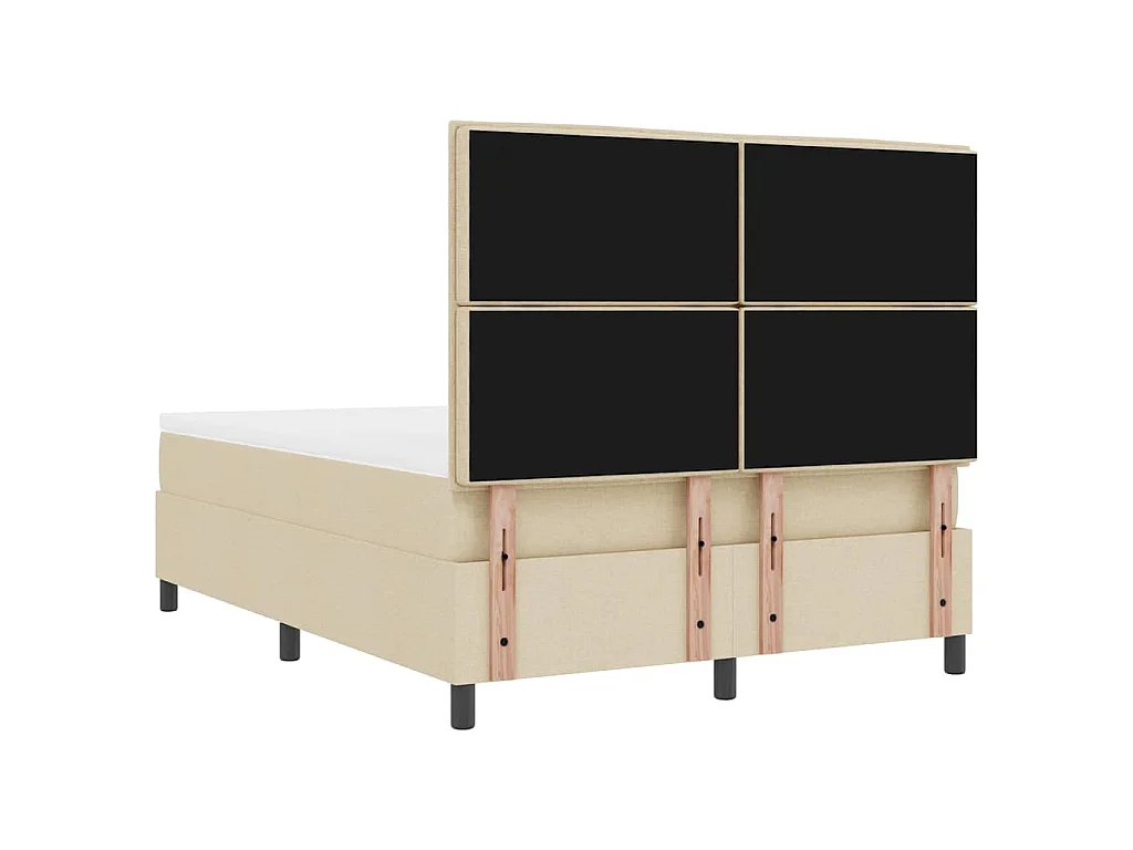 Boxspringbed met matras met hoofdeinde Crème 140 x 190 cm Stof