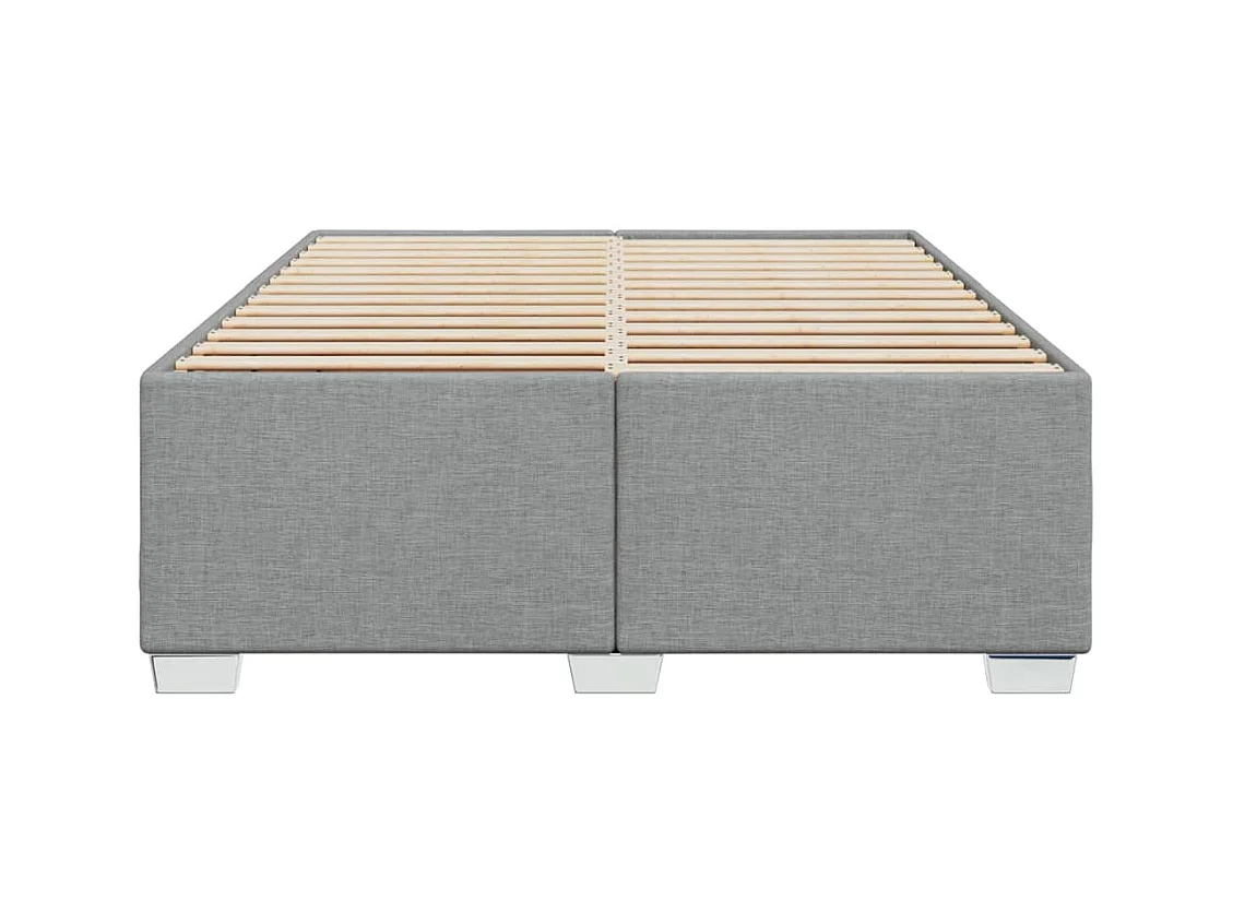 Bettgestell ohne Matratze Hellgrau 140x200 cm Stoff