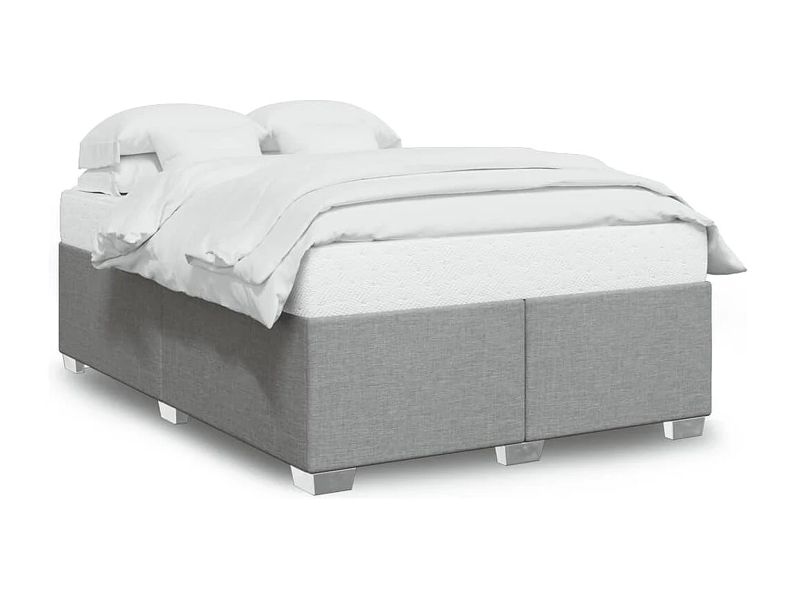 Cadre de lit sans matelas gris clair 140x200 cm tissu