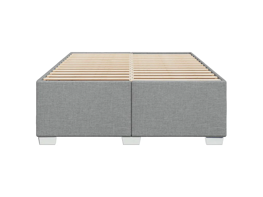 Bettgestell ohne Matratze Hellgrau 140x200 cm Stoff