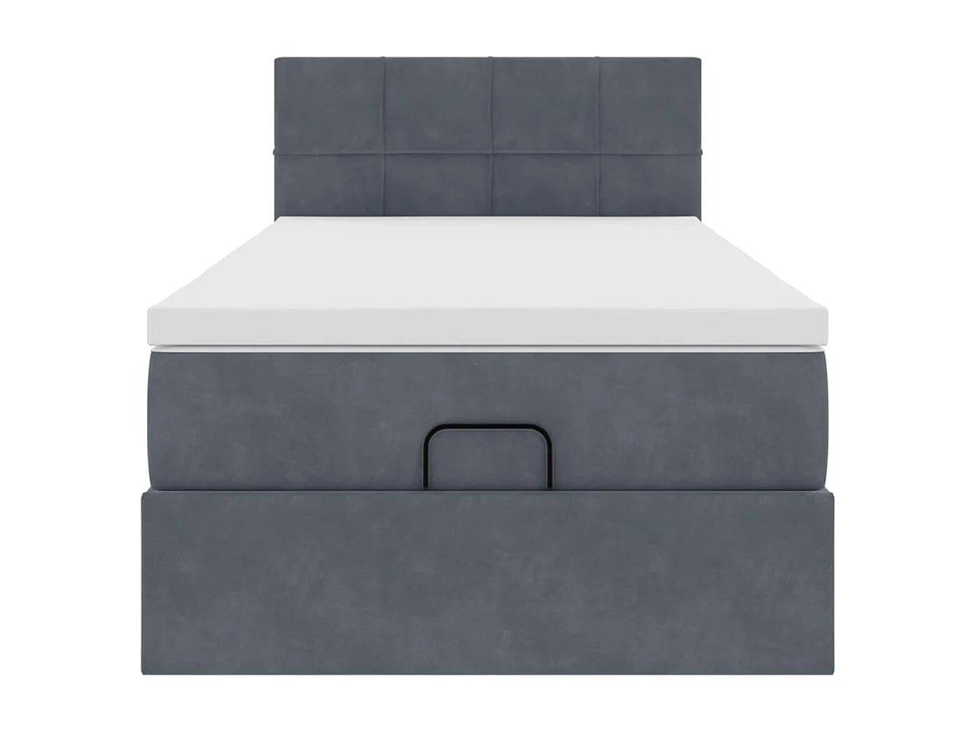 Ottoman bed met matras 100x200 cm fluweel donkergrijs