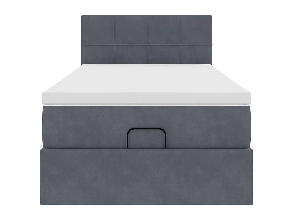 Ottoman bed met matras 100x200 cm fluweel donkergrijs