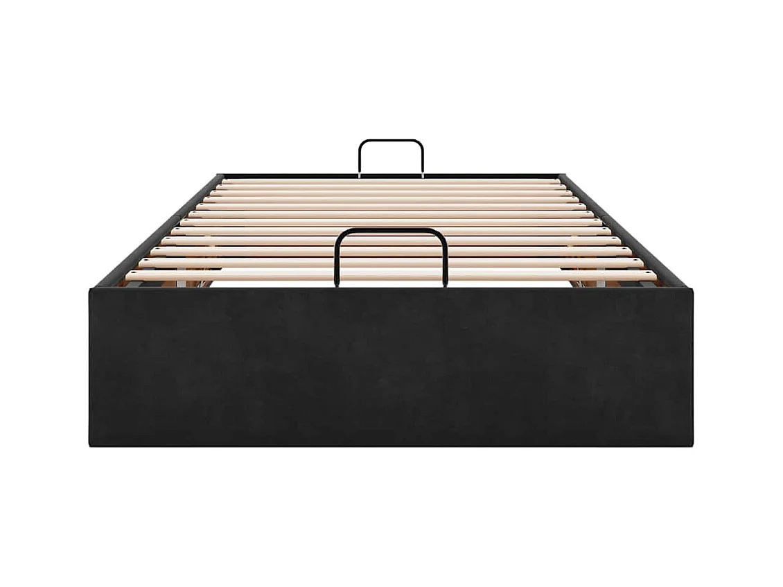 Cadre de lit ottoman sans matelas noir 100x200 cm velours