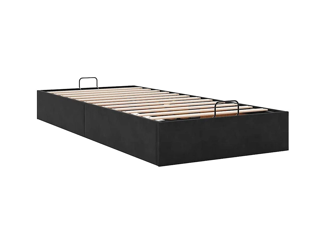 Ottoman-Bett ohne Matratze Schwarz 100x200 cm Samt