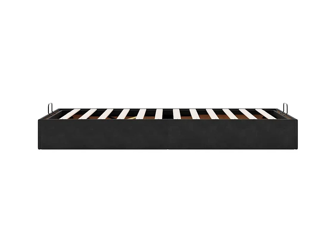 Ottoman-Bett ohne Matratze Schwarz 100x200 cm Samt