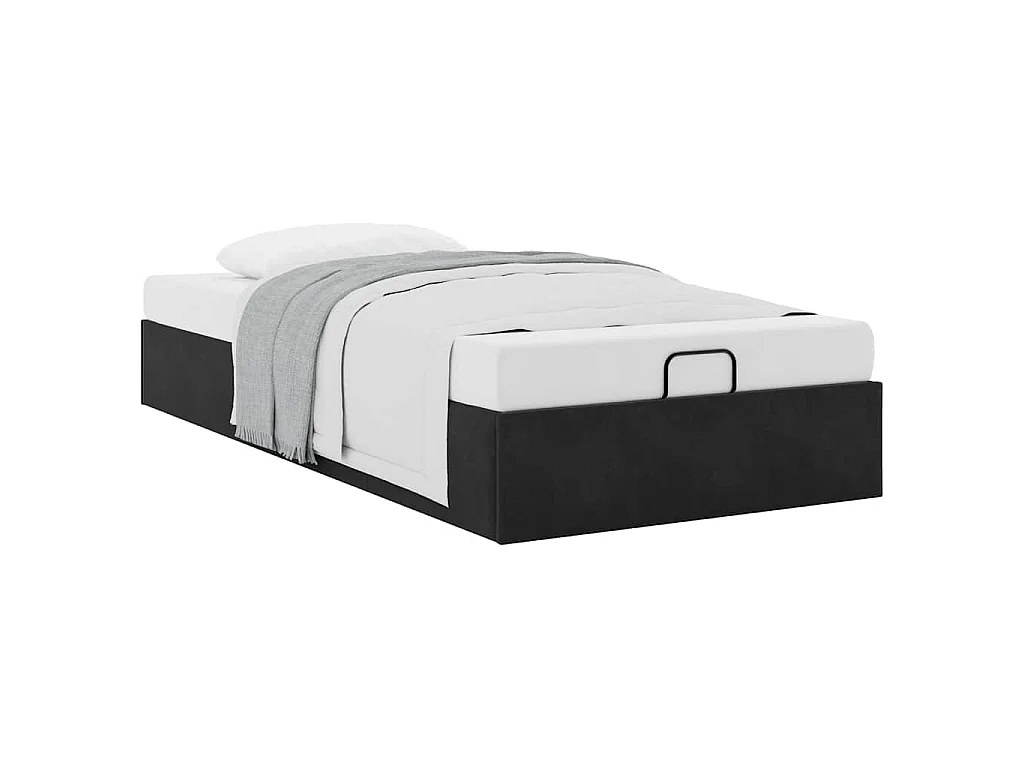 Bedframe zonder matras 100x200 cm fluweel zwart