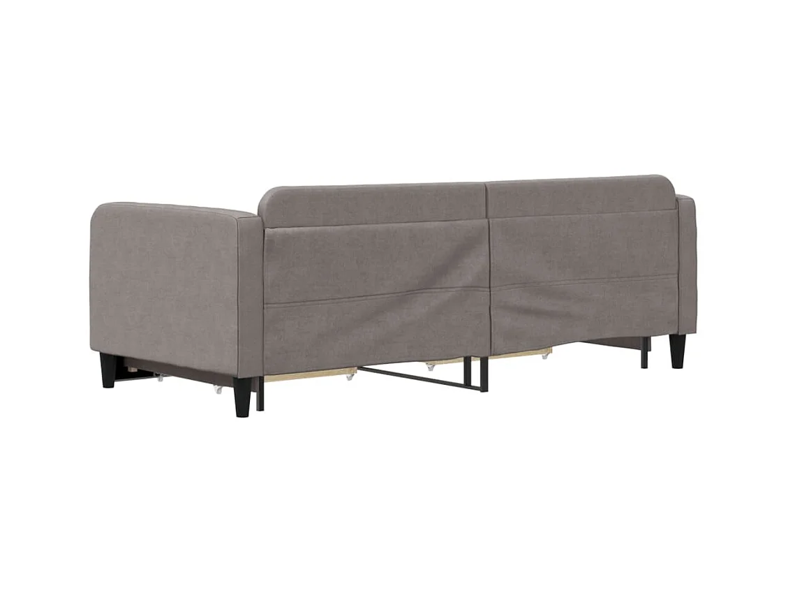 Tagesbett Ausziehbar mit Schubladen Taupe 90x200 cm Stoff