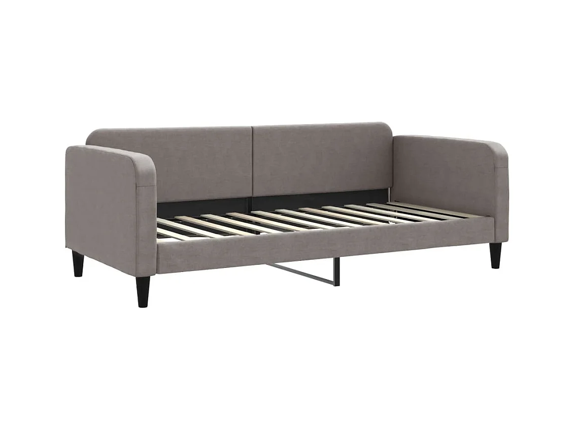Tagesbett Ausziehbar mit Schubladen Taupe 90x200 cm Stoff